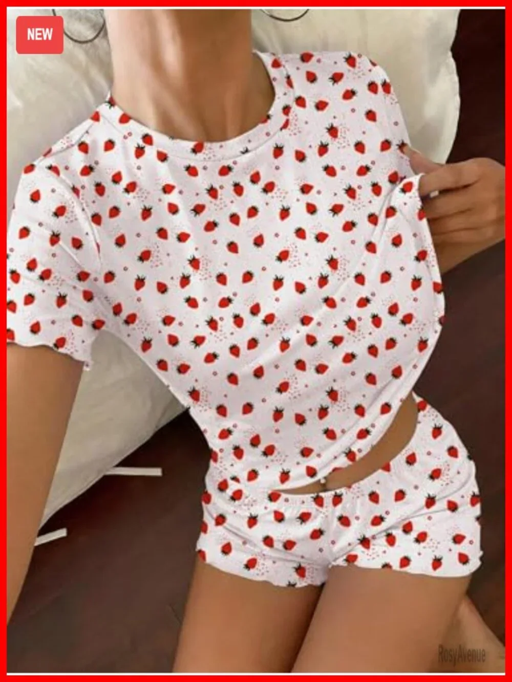 2 Piece Pajama Set Crop Top and Shorts Y2K Lounge Set for Women